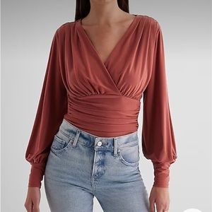 Slimming Surplice V-Neck Ruched Bodysuit